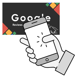 レビューカードをタッチする様子